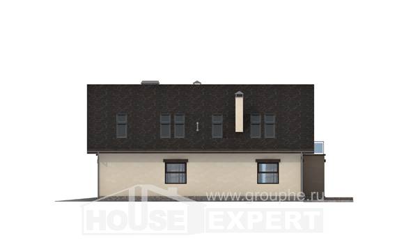 185-005-Л Проект двухэтажного дома с мансардным этажом и гаражом, уютный загородный дом из газосиликатных блоков, Череповец