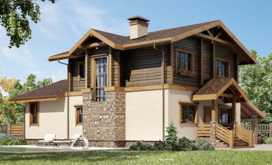 170-004-П Проект двухэтажного дома с мансардным этажом, гараж, экономичный коттедж из арболита из дерева, Бабаево