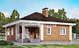 100-001-Л Проект одноэтажного дома, компактный домик из блока, Устюжна