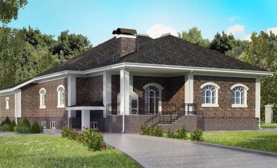490-001-П Проект трехэтажного дома с мансардным этажом, гараж, классический загородный дом из кирпича, Череповец