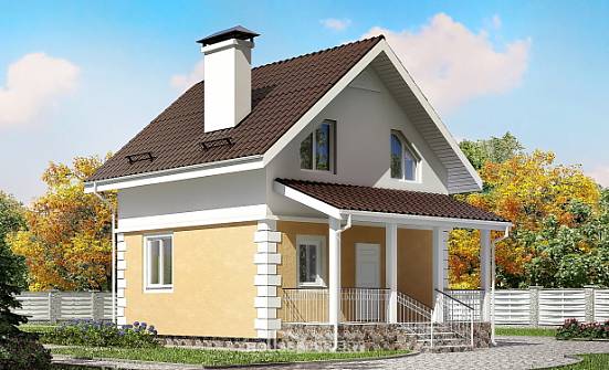 070-002-П Проект двухэтажного дома мансардный этаж, недорогой загородный дом из арболита Череповец | Проекты домов от House Expert