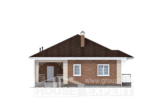 100-001-Л Проект одноэтажного дома, бюджетный загородный дом из поризованных блоков, Вологда