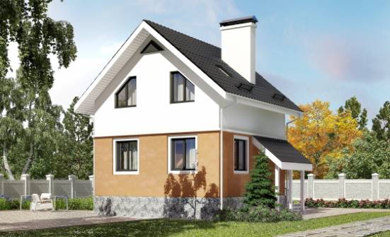 100-005-Л Проект двухэтажного дома мансардой, доступный дом из бризолита, Череповец