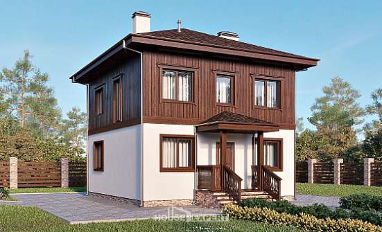 100-006-Л Проект двухэтажного дома, бюджетный загородный дом из теплоблока, Череповец