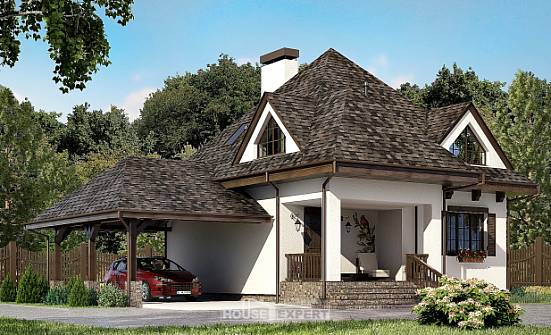 110-002-Л Проект двухэтажного дома с мансардой, гараж, красивый дом из блока Великий Устюг | Проекты домов от House Expert