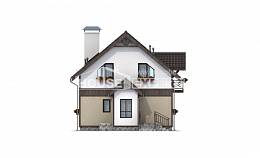 105-001-П Проект двухэтажного дома с мансардой, недорогой загородный дом из поризованных блоков, Череповец