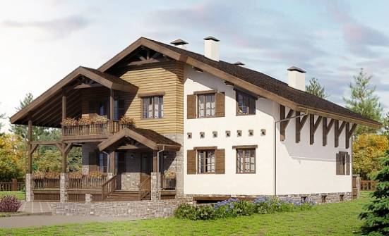 400-004-П Проект трехэтажного дома с мансардой, гараж, современный дом из кирпича, Тотьма