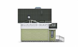 070-001-П Проект двухэтажного дома мансардный этаж, махонький коттедж из керамзитобетонных блоков, Бабаево