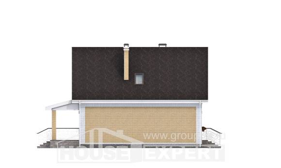 130-004-П Проект двухэтажного дома с мансардным этажом, скромный коттедж из пеноблока, Великий Устюг